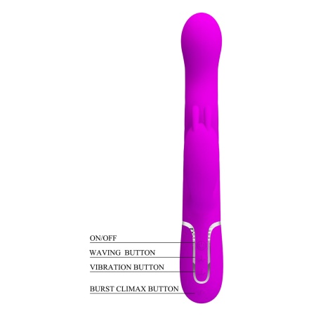 Wibrator króliczek Laursen Purple - 7 trybów wibracji, ruch falujący, silikon medyczny, 24,9 x 3,5 cm - 9