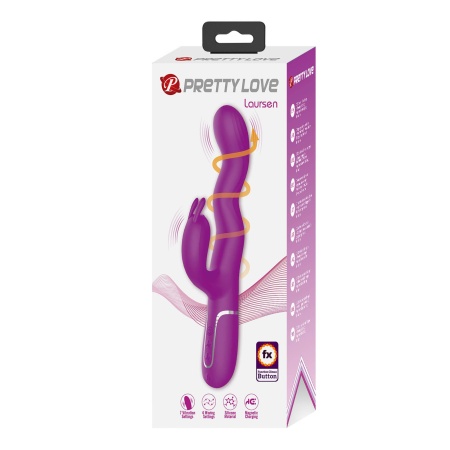 Wibrator króliczek Laursen Purple - 7 trybów wibracji, ruch falujący, silikon medyczny, 24,9 x 3,5 cm - 11