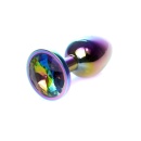 Biżuteria analna Jewellery Multicolour PLUG Clear - stal nierdzewna, kryształ w kształcie serca, 7 cm x 2,7 cm - 2