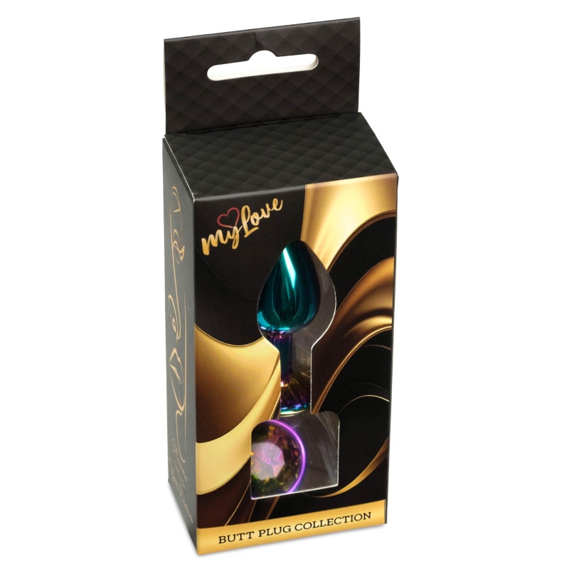 Biżuteria analna Jewellery Multicolour PLUG Clear - stal nierdzewna, kryształ w kształcie serca, 7 cm x 2,7 cm - 8
