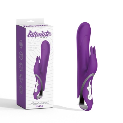 Missile Rabbit Purple — wibrator rotujący ze stymulatorem łechtaczki, 10 trybów wibracji, 3 tryby rotacji, silikon + ABS, 23,5 c - 1