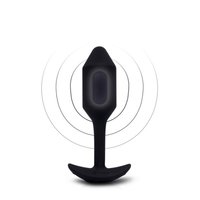 Obciążony korek analny z wibracją Vibrating Snug Plug 2 Black - długość całkowita 12,4 cm - 1 2
