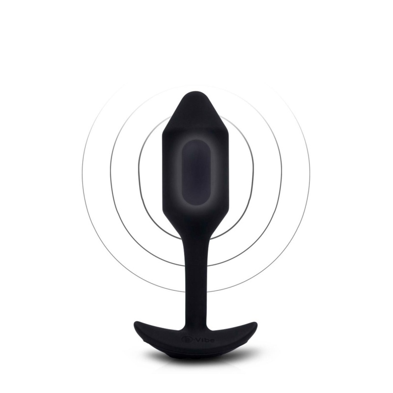 Obciążony korek analny z wibracją Vibrating Snug Plug 2 Black - długość całkowita 12,4 cm - 2