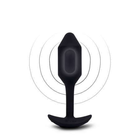 Obciążony korek analny z wibracją Vibrating Snug Plug 2 Black - długość całkowita 12,4 cm - 2