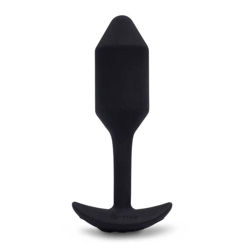 Obciążony korek analny z wibracją Vibrating Snug Plug 2 Black - długość całkowita 12,4 cm - 4