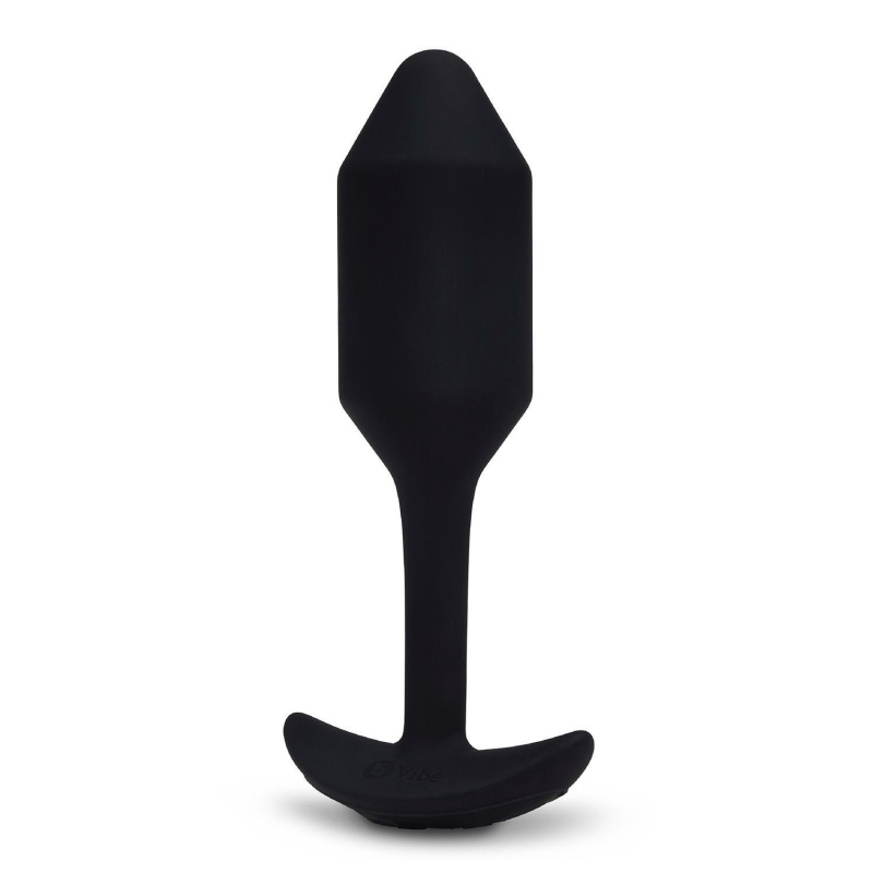 Obciążony korek analny z wibracją Vibrating Snug Plug 2 Black - długość całkowita 12,4 cm - 5