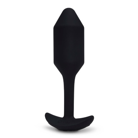 Obciążony korek analny z wibracją Vibrating Snug Plug 2 Black - długość całkowita 12,4 cm - 5