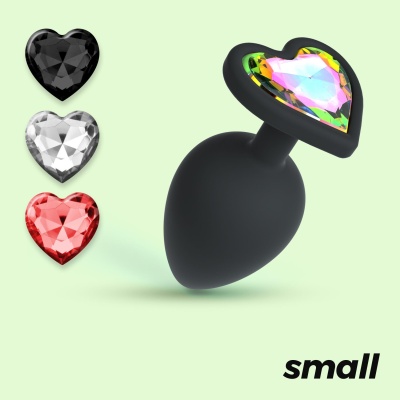 Analny plug Cuore Small z wymiennymi kryształkami, 7 cm - 1 2