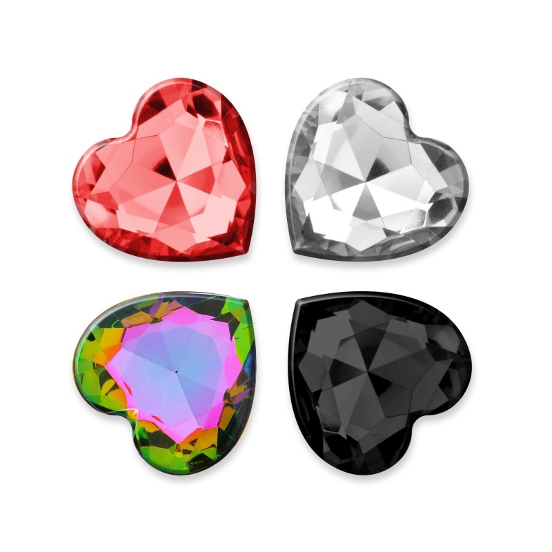Analny plug Cuore Small z wymiennymi kryształkami, 7 cm - 8