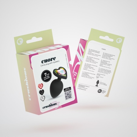 Analny plug Cuore Small z wymiennymi kryształkami, 7 cm - 10