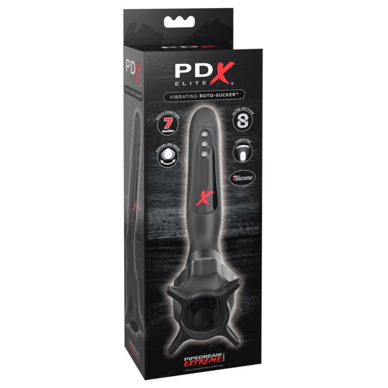 PEE Vibrating Roto-Sucker – wibrujący stymulator żołędzi z funkcją odsysania, obrotowa głowica, długość 26 cm - 1