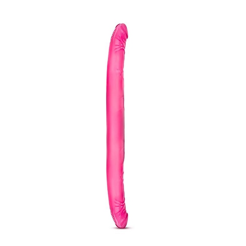 Podwójne dildo 16 cali - realistyczna tekstura, elastyczny PVC, długość całkowita 40,64 cm - 2