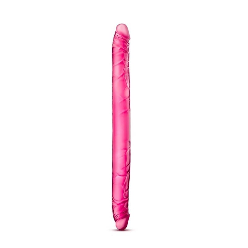 Podwójne dildo 16 cali - realistyczna tekstura, elastyczny PVC, długość całkowita 40,64 cm - 3