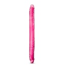 Podwójne dildo 16 cali - realistyczna tekstura, elastyczny PVC, długość całkowita 40,64 cm - 3
