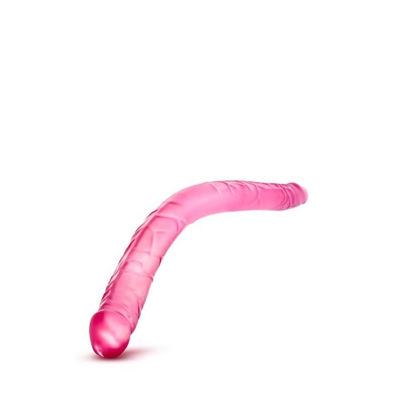 Podwójne dildo 16 cali - realistyczna tekstura, elastyczny PVC, długość całkowita 40,64 cm - 4