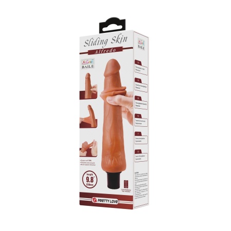 Dildo wibrujące Alfredo Sliding Skin 25 cm - 12
