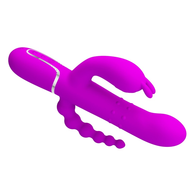 Wibrator króliczek Cammy Purple - potrójna stymulacja, 7 funkcji wibracji, 4 funkcje obrotowych koralików - 6