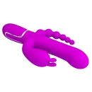 Wibrator króliczek Cammy Purple - potrójna stymulacja, 7 funkcji wibracji, 4 funkcje obrotowych koralików - 8