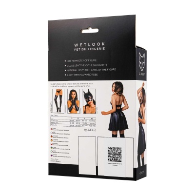 Glossy Marisa, dress, wetlook, black, M - 1 2