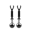Weighted Nipple Clamps - Metalowe klamry na sutki z obciążeniem i regulacją nacisku, 12,5 cm - 2