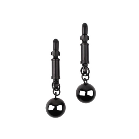 Weighted Nipple Clamps - Metalowe klamry na sutki z obciążeniem i regulacją nacisku, 12,5 cm - 5