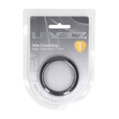 Wide O Silicone Cockring - L - 42mm - Black - 1 2
