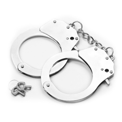 Kajdanki metalowe Fetish Pleasure srebrne 22.6 cm - 1 2