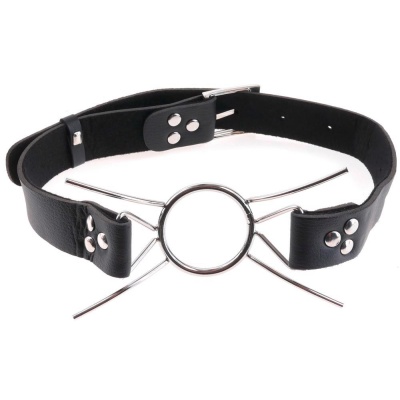 Knebel rozporowy Spider FFE Silver/Black – stalowy pierścień 3,8 cm, cztery rozpórki, pasek 65 cm - 1 2