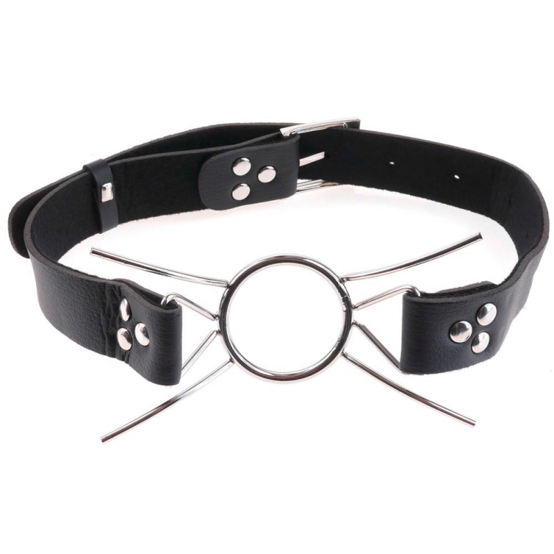 Knebel rozporowy Spider FFE Silver/Black – stalowy pierścień 3,8 cm, cztery rozpórki, pasek 65 cm - 2