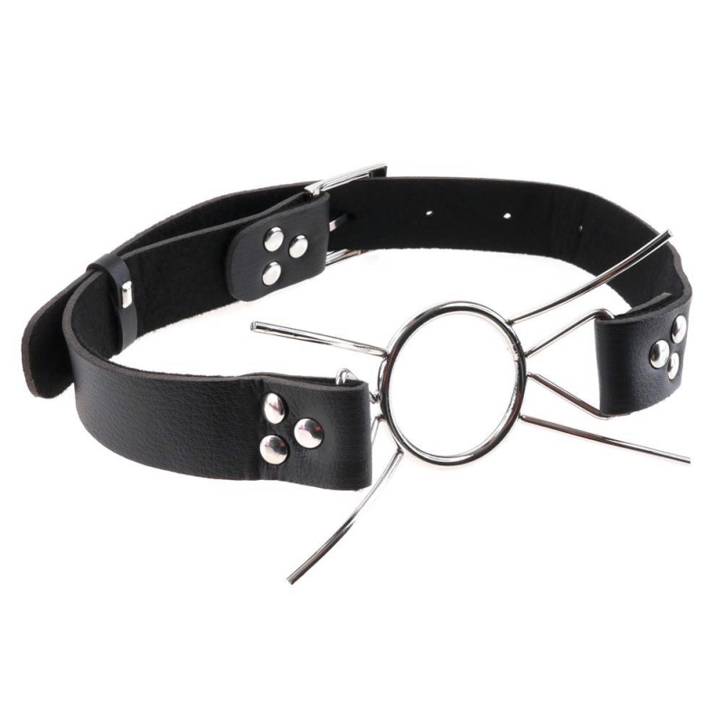 Knebel rozporowy Spider FFE Silver/Black – stalowy pierścień 3,8 cm, cztery rozpórki, pasek 65 cm - 3