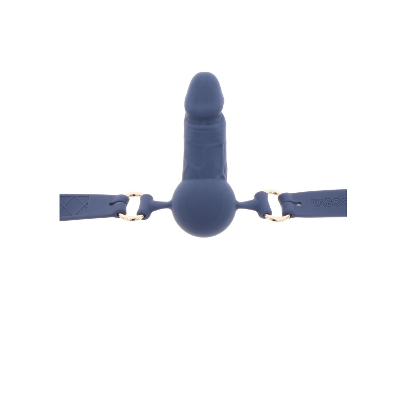 Silicone Penis Ball Gag Blue - 5