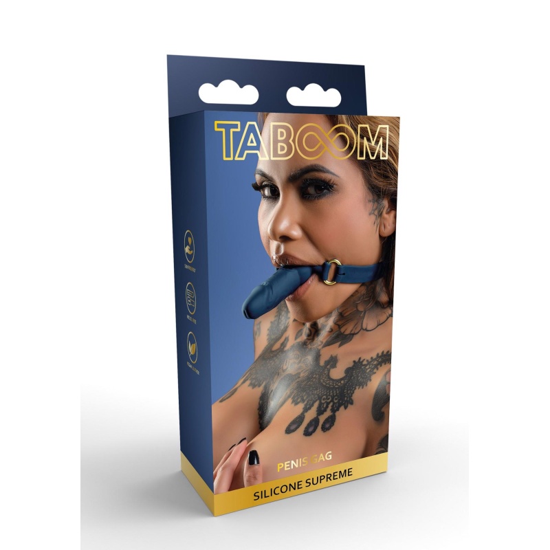Silicone Penis Ball Gag Blue - 7