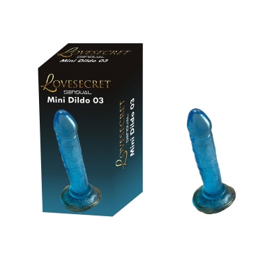 Dildo z przyssawką Mini Dildo 03, 14 cm, niebieski - 1