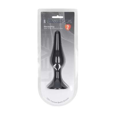 Slim Silicone Anal Plug - XL - Black - 1 2