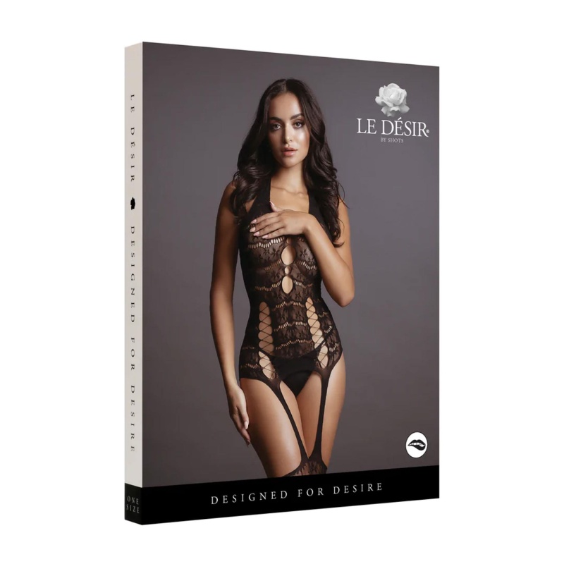Lace Suspender Bodystocking - One Size - 2