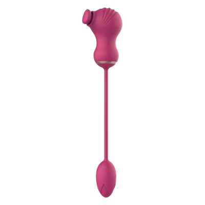 ESSENTIALS FLEXIBLE DUAL STIMULATOR AND VIBRATING EGG PINK - 1 2