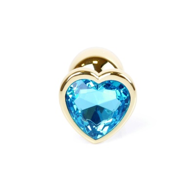 MyLove Toys - Jewellery Gold  Heart PLUG- Light Blue - 1