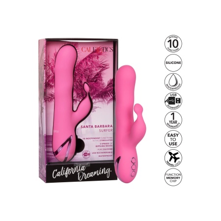 Wibrator dwustymulacyjny Santa Barbara Surfer z falującym trzonem 12 cm - 9