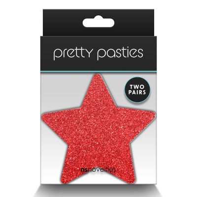 PRETTY PASTIES GLITTER STARS redILVER 2 PAIR - 1