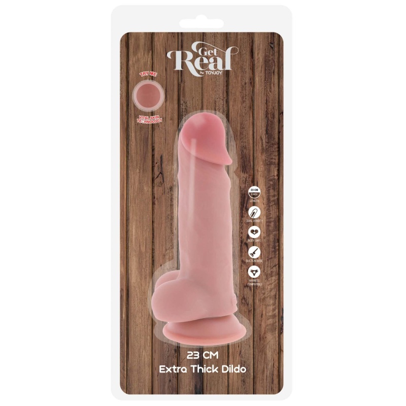 Dildo Deluxe Dual Density Thick z przyssawką 23 cm - 2