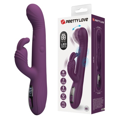 Wibrator króliczek Dee Purple - podwójna stymulacja z ruchem posuwistym (thumping) i kiwającym (nodding), 23,9 cm - 1