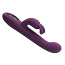 Wibrator króliczek Dee Purple - podwójna stymulacja z ruchem posuwistym (thumping) i kiwającym (nodding), 23,9 cm - 5