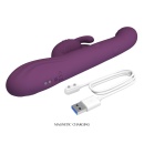 Wibrator króliczek Dee Purple - podwójna stymulacja z ruchem posuwistym (thumping) i kiwającym (nodding), 23,9 cm - 10