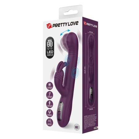 Wibrator króliczek Dee Purple - podwójna stymulacja z ruchem posuwistym (thumping) i kiwającym (nodding), 23,9 cm - 11