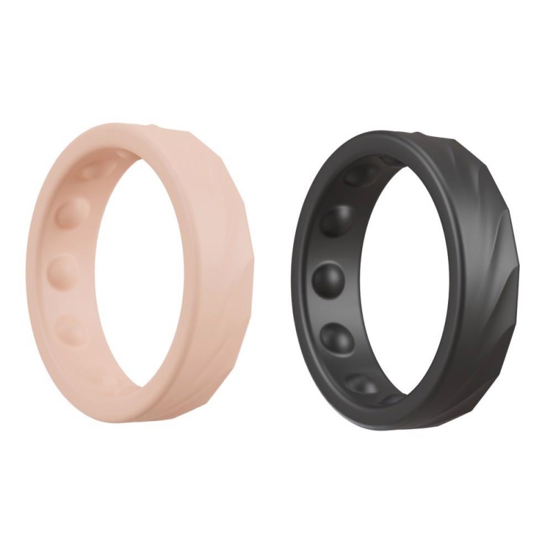 Zestaw 2 pierścieni na żołądź prącia You2Toys 4in1 Cock Rings - silikon Soft Touch, 4 konfiguracje noszenia, szerokość 1 cm, śre - 3