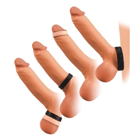 Zestaw 2 pierścieni na żołądź prącia You2Toys 4in1 Cock Rings - silikon Soft Touch, 4 konfiguracje noszenia, szerokość 1 cm, śre - 8