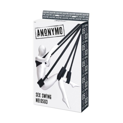 Huśtawka erotyczna Sex Swing Velour Black - w pełni regulowane pasy, elementy welurowo-bawełniane, udźwig do 227 kg, wymiary 56 - 1