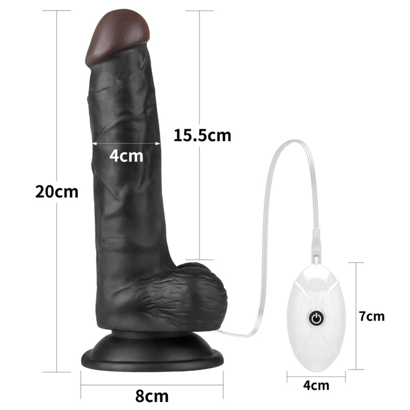 Wibrujący Strapon Set 19 cm / 4.1 cm Czarny - 2