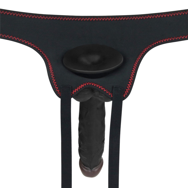 Wibrujący Strapon Set 19 cm / 4.1 cm Czarny - 9