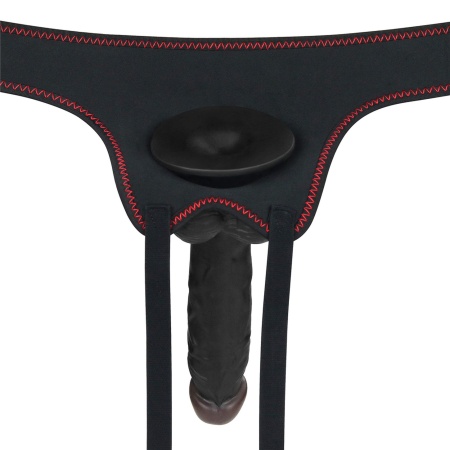 Wibrujący Strapon Set 19 cm / 4.1 cm Czarny - 9